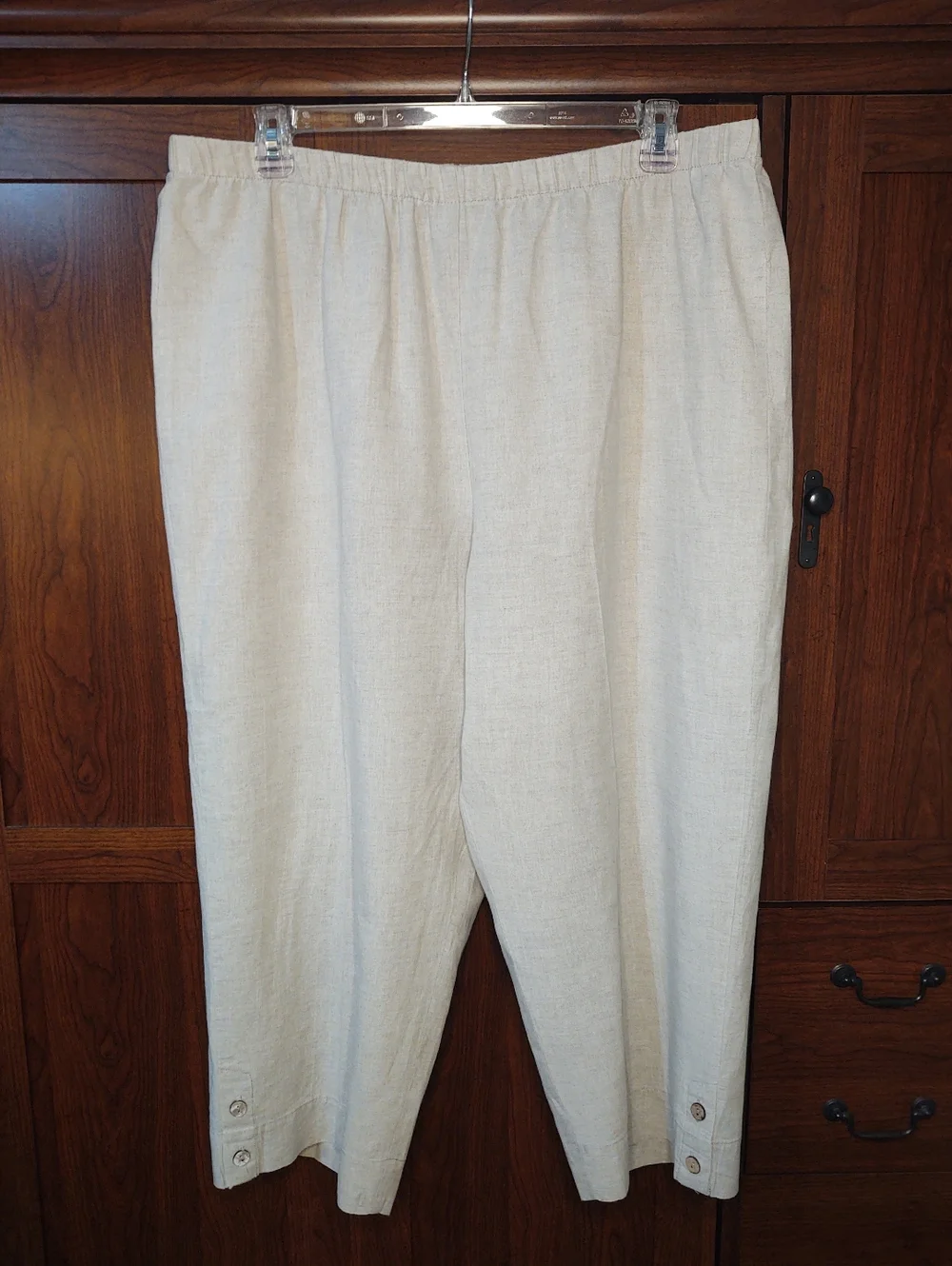 Hot Cotton 100% Linen Cropped Pants 2X - Picture 2 of 10